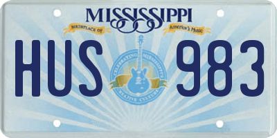 MS license plate HUS983