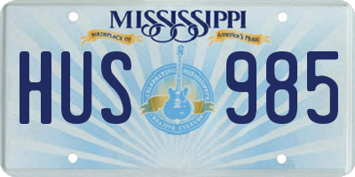 MS license plate HUS985