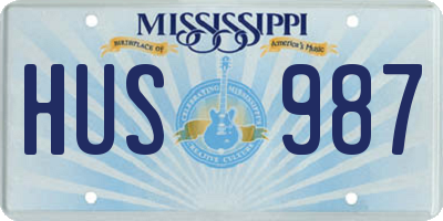 MS license plate HUS987