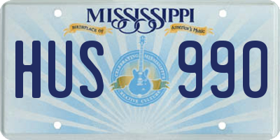 MS license plate HUS990