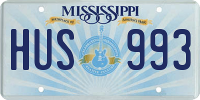 MS license plate HUS993