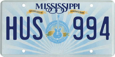 MS license plate HUS994