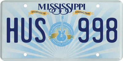MS license plate HUS998