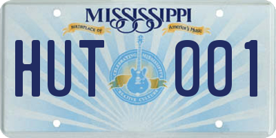 MS license plate HUT001