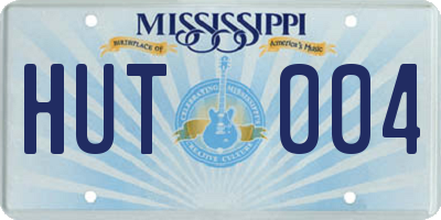 MS license plate HUT004
