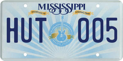MS license plate HUT005