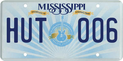 MS license plate HUT006