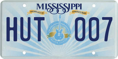 MS license plate HUT007