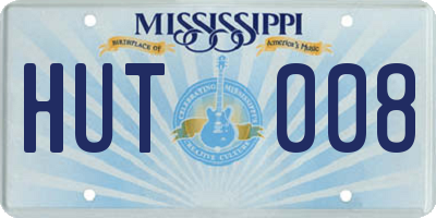 MS license plate HUT008