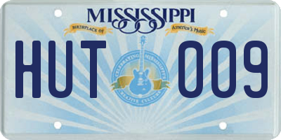 MS license plate HUT009