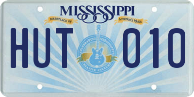 MS license plate HUT010