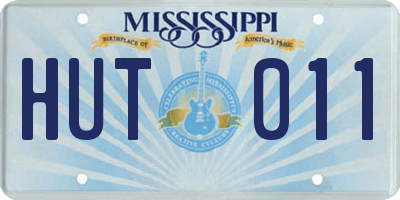 MS license plate HUT011