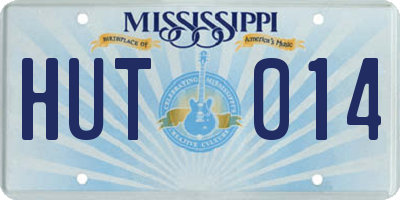 MS license plate HUT014