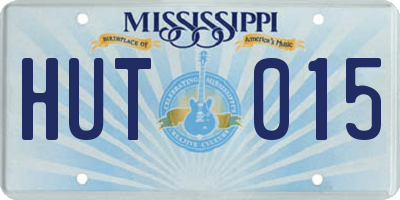 MS license plate HUT015