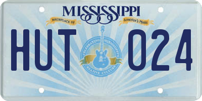 MS license plate HUT024