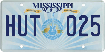 MS license plate HUT025