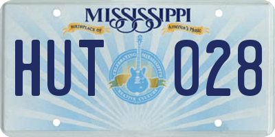 MS license plate HUT028