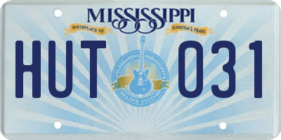 MS license plate HUT031