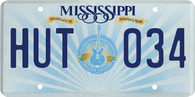 MS license plate HUT034