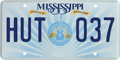 MS license plate HUT037