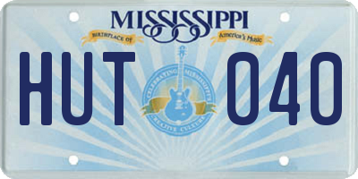 MS license plate HUT040
