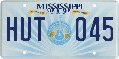 MS license plate HUT045