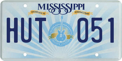 MS license plate HUT051