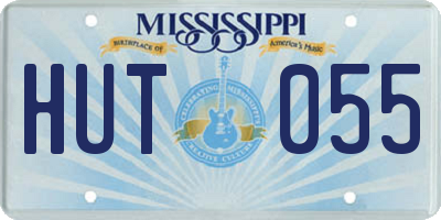 MS license plate HUT055