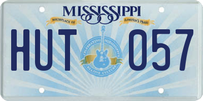 MS license plate HUT057