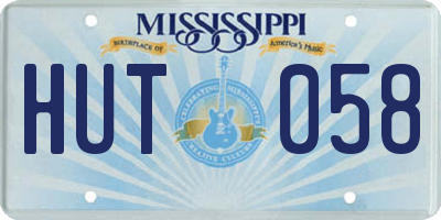 MS license plate HUT058