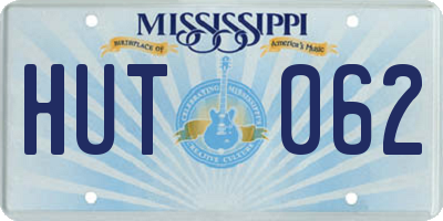 MS license plate HUT062