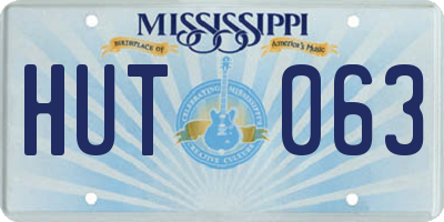 MS license plate HUT063