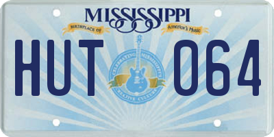 MS license plate HUT064
