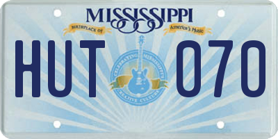 MS license plate HUT070