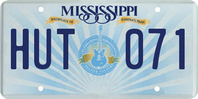 MS license plate HUT071