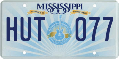 MS license plate HUT077