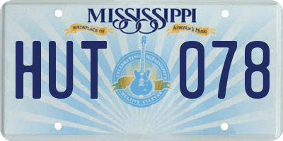 MS license plate HUT078