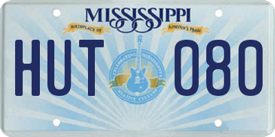 MS license plate HUT080
