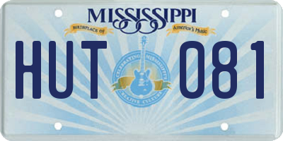 MS license plate HUT081