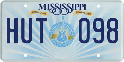 MS license plate HUT098