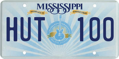 MS license plate HUT100