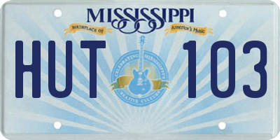 MS license plate HUT103