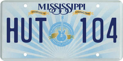 MS license plate HUT104