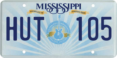 MS license plate HUT105