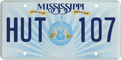 MS license plate HUT107