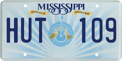 MS license plate HUT109