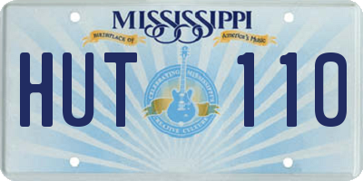MS license plate HUT110