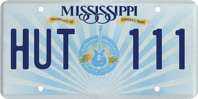MS license plate HUT111