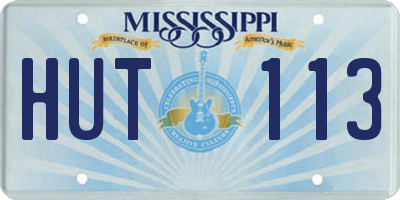 MS license plate HUT113