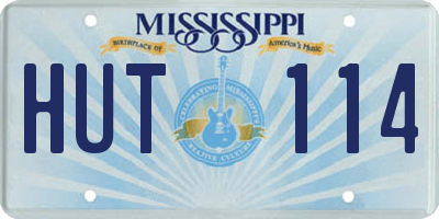 MS license plate HUT114